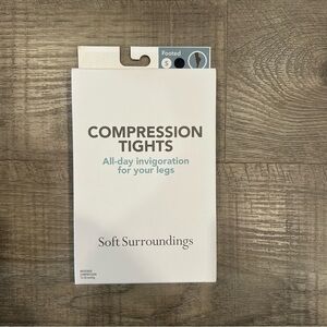 Soft Surroundings Black Compression Tights in White Packaging. Size Small
